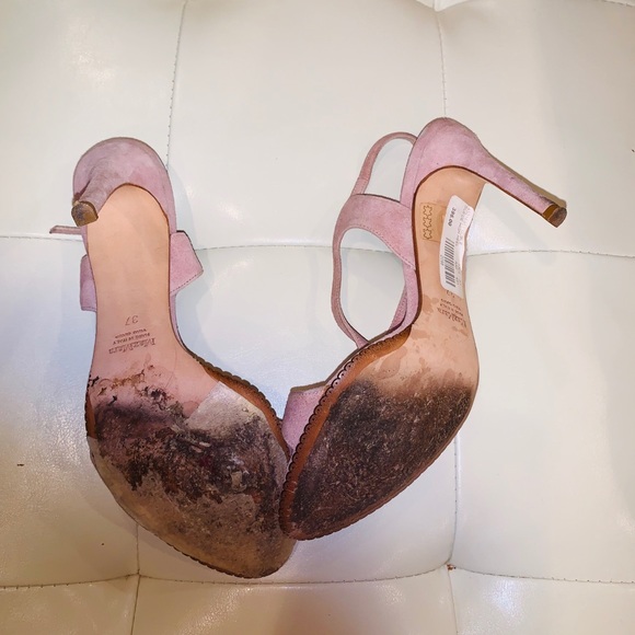 MaxMara pink suede high heel sandals - Picture 4 of 5